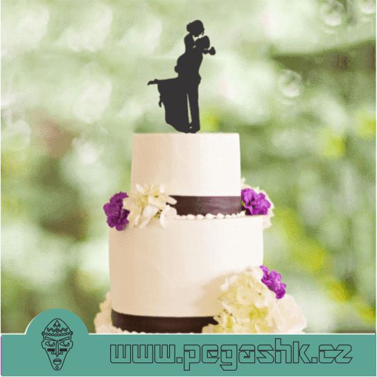 DŘEVĚNÝ SVATEBNÍ ZÁPICH - Bride & Groom Wedding Cake Topper 4